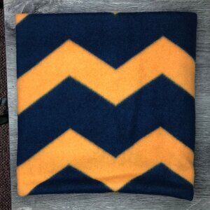 Chevron Orange and Navy Blue gaiter neckwarmer fleece Scarf Tube Earmuff Gator